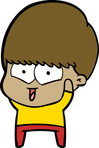 Bir insan tarafından çizilmiş mutlu çocuk çizgi filmi.