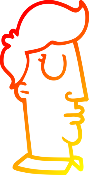 Bir insan tarafından çizilmiş insan kafasının sıcak çizgi çizimi