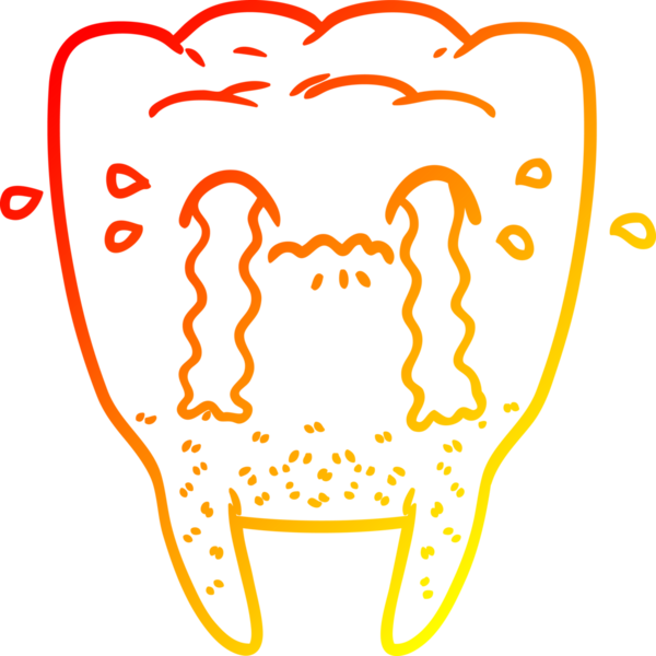 Bir insan tarafından çizilmiş bir çizgi film dişinin sıcak çizgi çizimi
