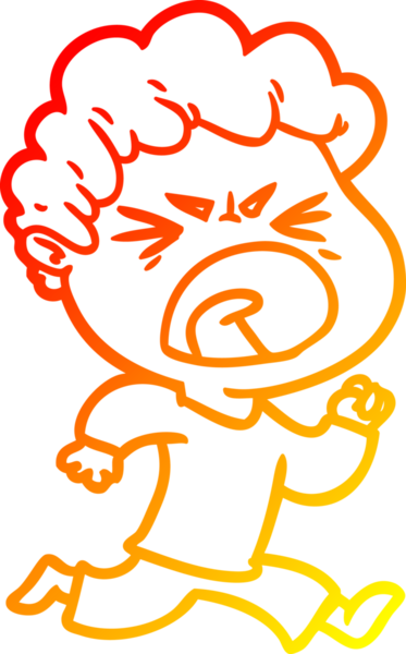 Bir insan tarafından çizilmiş kızgın bir adamın çizgi film çizimi.