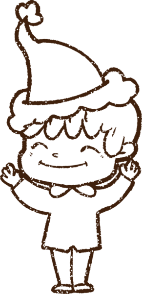 Bir insan tarafından çizilmiş Noel Adamı Kömürü