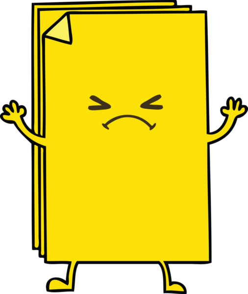 Bir insan tarafından çizilen el çizimi garip çizgi film haç kağıt yığını