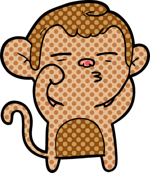 bir insan tarafından çizilmiş şüpheli maymun çizgi filmi