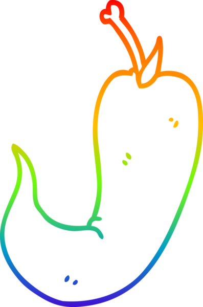 gökkuşağı gradyan çizgi çizimi bir insan tarafından çizilmiş kırmızı biber