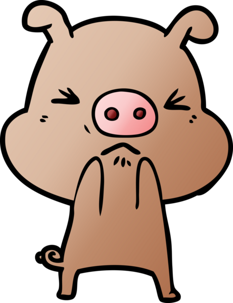 Bir insan tarafından çizilmiş kızgın domuz çizgi filmi.