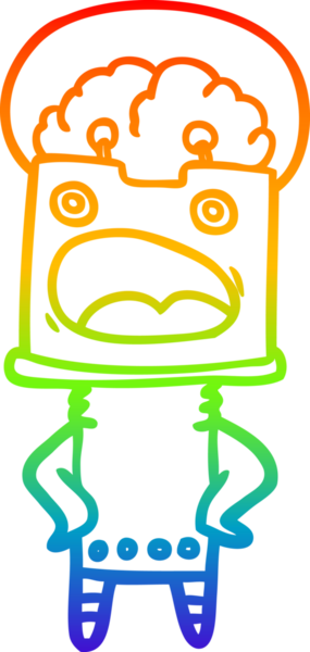 gökkuşağı gradyan çizgisi bir insan tarafından çizilmiş robot çizgi