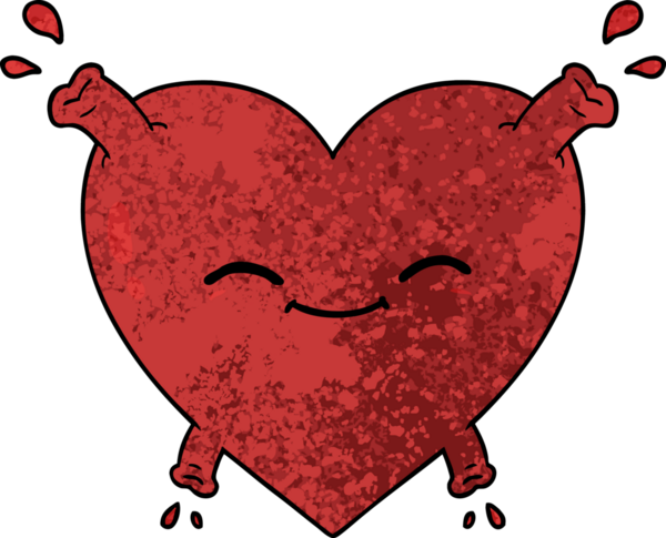 bir insan tarafından çizilmiş mutlu bir kalp.