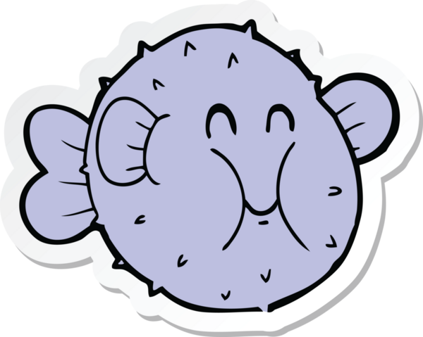 Bir insan tarafından çizilmiş kirpi balığının çıkartması.