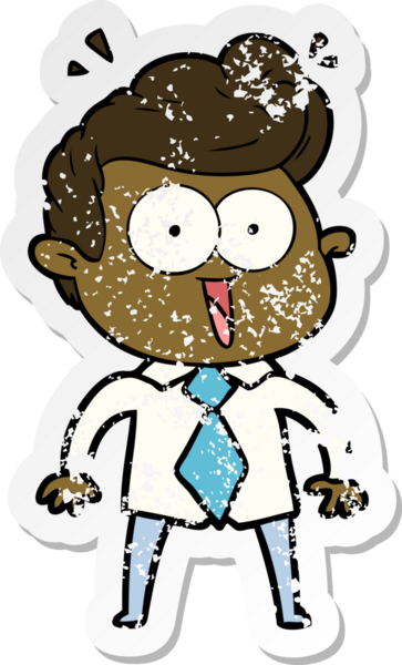 Bir insan tarafından çizilmiş, kederli bir çizgi film çıkartması.