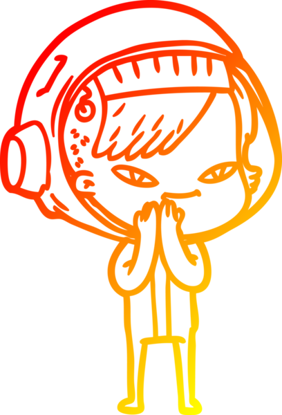 Bir insan tarafından çizilmiş bir astronot kadın çizgi çizimi.