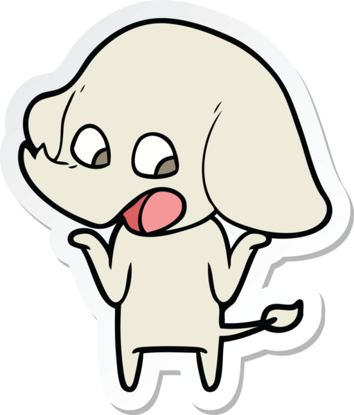 Bir insan tarafından çizilmiş şirin bir fil çıkartması.