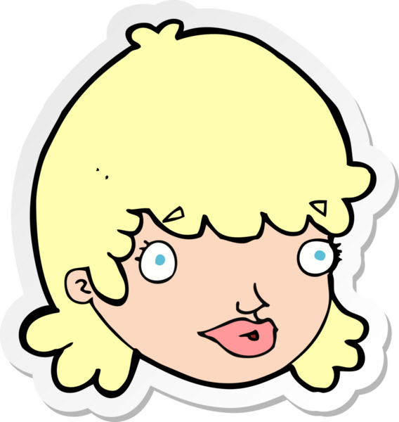 Bir insan tarafından çizilmiş karikatür çıkartması.