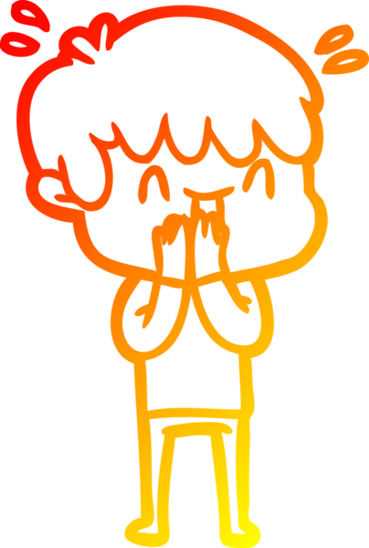 Bir insan tarafından çizilmiş gülen bir çizgi film karakteri çizimi