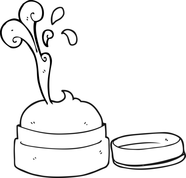 Bir insan tarafından çizilmiş siyah beyaz yüz kremi.