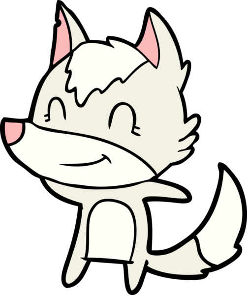 Bir insan tarafından çizilmiş dost canlısı bir kurt.