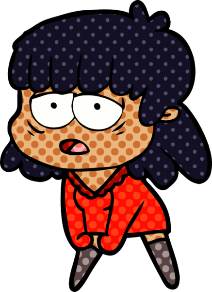 Bir insan tarafından çizilmiş yorgun bir kadın.