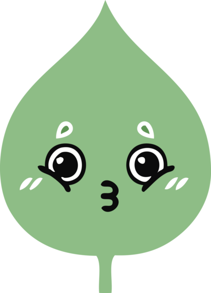 Bir insan tarafından çizilmiş dışavurumsal yaprağın düz renk retro karikatürü