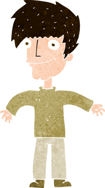 Bir insan tarafından çizilmiş mutlu bir adam.