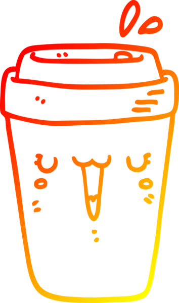 Bir insan tarafından çizilmiş bir kahve fincanının sıcak çizgi çizimi