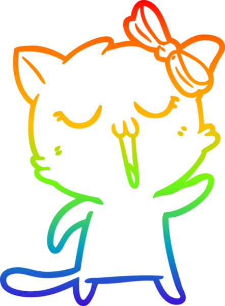 gökkuşağı gradyanı çizimi bir insan tarafından çizilmiş çizgi film kedisi