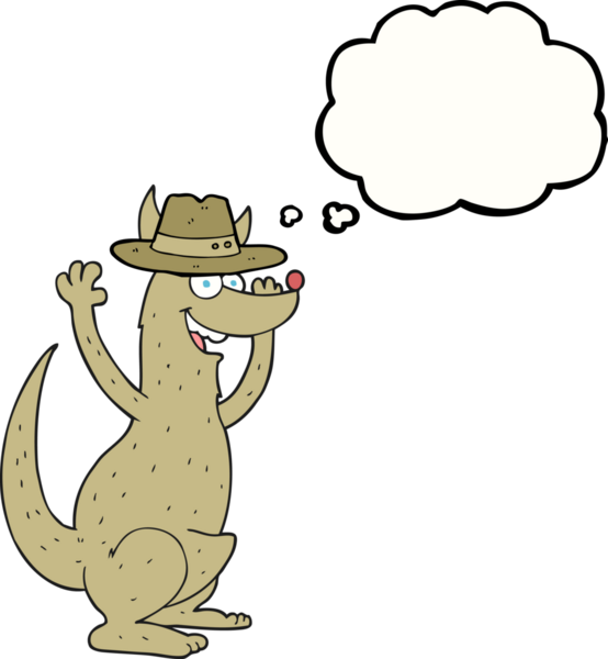 Bir insan tarafından çizilmiş serbest çizim balon karikatür kanguru