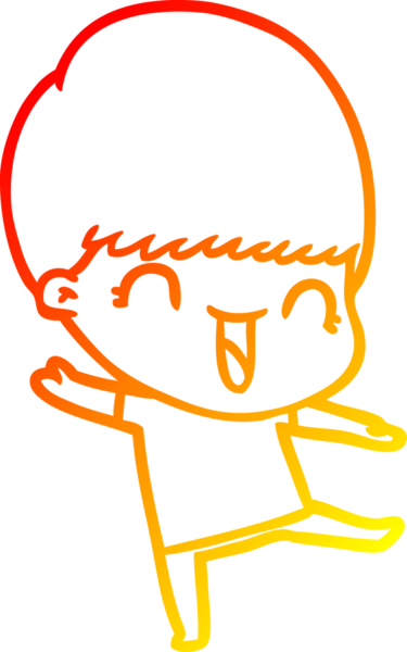 Bir insan tarafından çizilmiş mutlu çizgi film çocuğu çizimi.