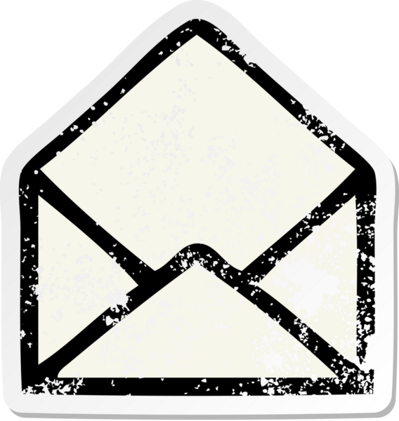 Bir insan tarafından çizilmiş şirin bir karikatür kağıdının sıkıntılı çıkartması.