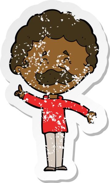 İnsan tarafından çizilmiş bir fikri olan karikatürcü bir adamın gerilimli çıkartması.