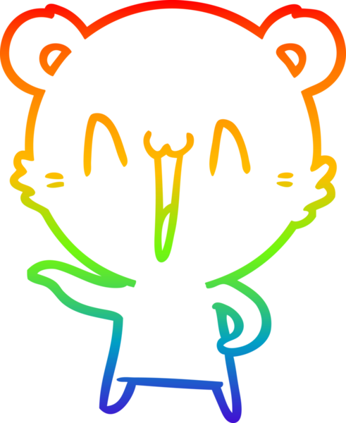 Bir insan tarafından çizilmiş gülen kutup ayısı çizgi filmi.