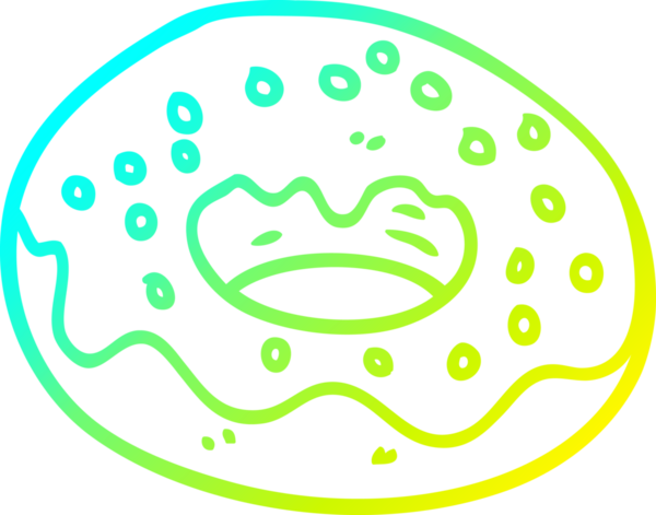 Bir insan tarafından çizilmiş çikolatalı bir çöreğin soğuk gradyan çizimi