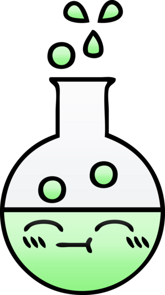 Bir insan tarafından çizilmiş bir test tüpünün gölgeli çizgi filmi.