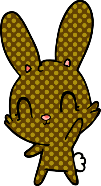 Bir insan tarafından çizilmiş şirin çizgi film tavşanı.