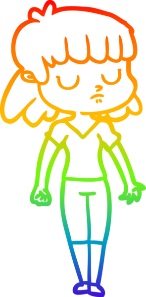 gökkuşağı gradyan çizgi çizimi bir insan tarafından çizilmiş ilgisiz bir kadın