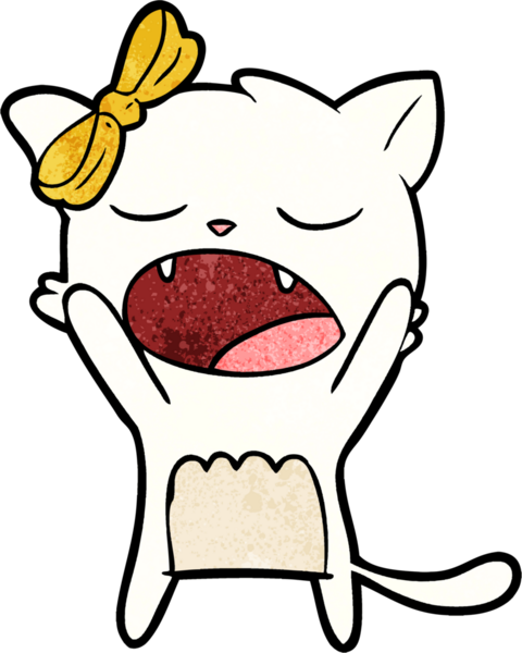 Bir insan tarafından miyavlanan kedi çizgi filmi.