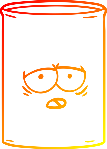 Bir insan tarafından çizilmiş karikatür petrol varilinin sıcak gradyan çizimi