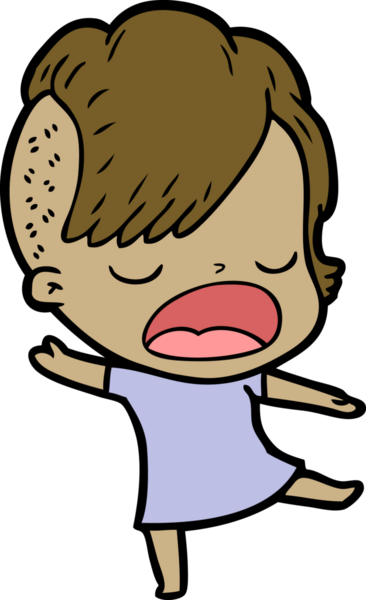 Bir insan tarafından çizilmiş havalı hippi kız çizgi filmi.