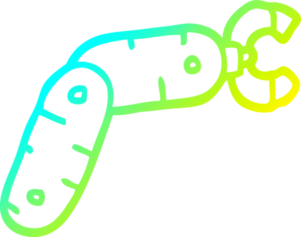 Bir insan tarafından çizilen robot kolun soğuk gradyan çizgisi.