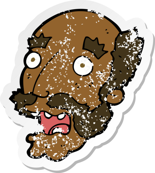 Bir karikatürün gerilimli çıkartması bir insan tarafından çizilmiş yaşlı bir adamı şok etti.