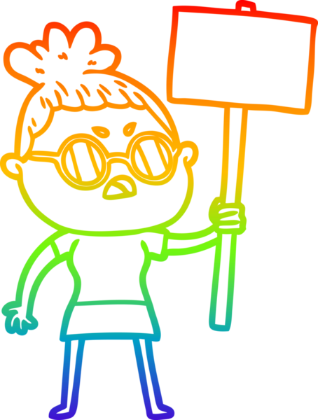 Gökkuşağı gradyan çizimi bir insan tarafından çizilmiş bir çizgi film.