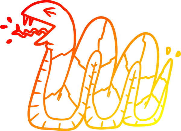 Bir insan tarafından çizilen tıslayan yılanın sıcak çizgi çizimi