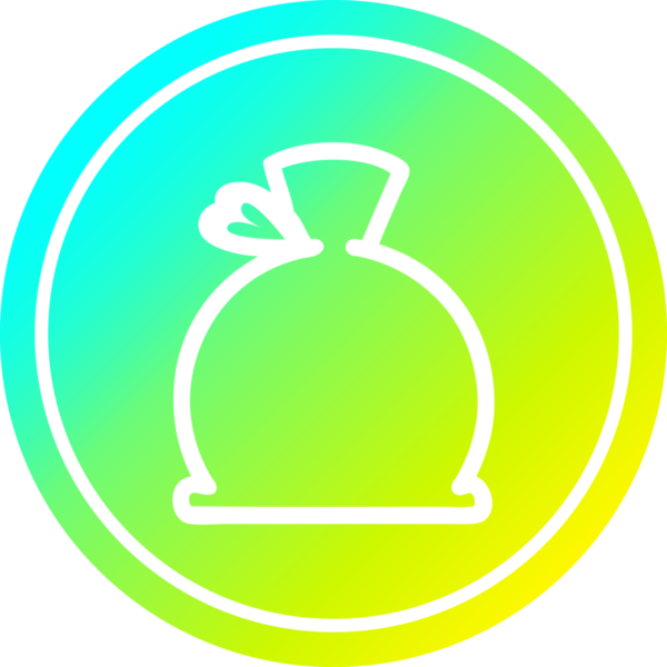 havalı gradyan bir insan tarafından çizilmiş şişkin çuval dairesel simgesi