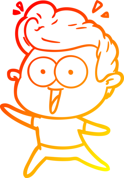 Bir insan tarafından çizilmiş, heyecanlı bir çizgi film çizimi.