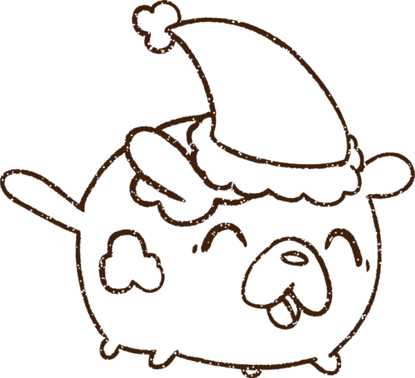 Bir insan tarafından çizilmiş Noel Köpeği Kömürü