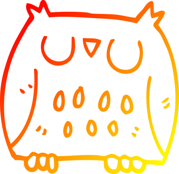 Bir insan tarafından çizilen mutlu baykuş çizgi çizimi.