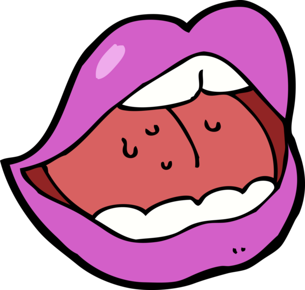Bir insan tarafından çizilmiş pembe ağız.