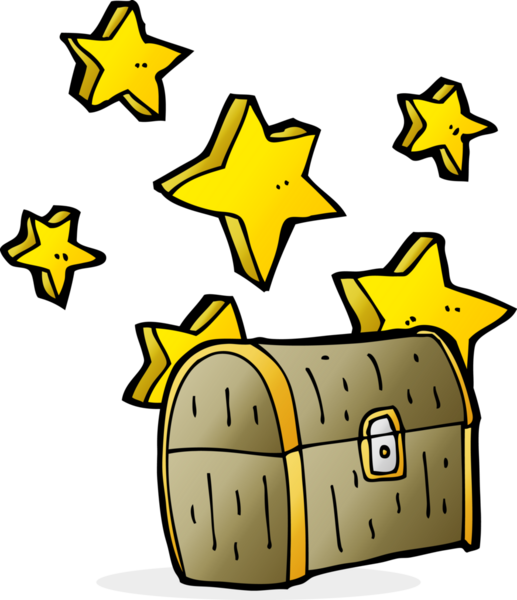 Bir insan tarafından çizilmiş hazine sandığı.