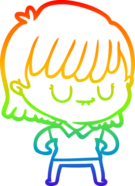 gökkuşağı gradyan çizimi bir insan tarafından çizilmiş bir karikatür kadın