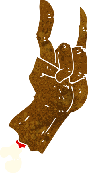 Bir insan tarafından çizilmiş kaya sembolü çizen çizgi el.