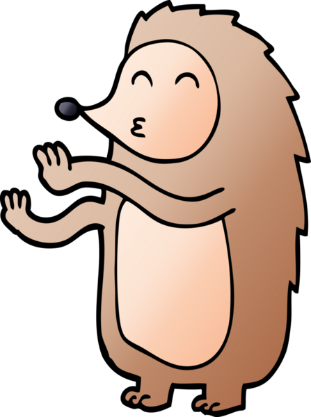 Bir insan tarafından çizilmiş mutlu kirpi çizimi.