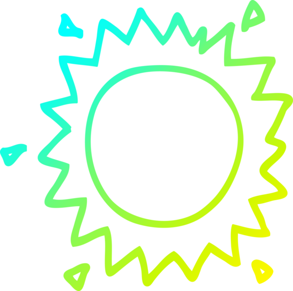 Bir insan tarafından çizilmiş bir karikatür güneş çizimi.